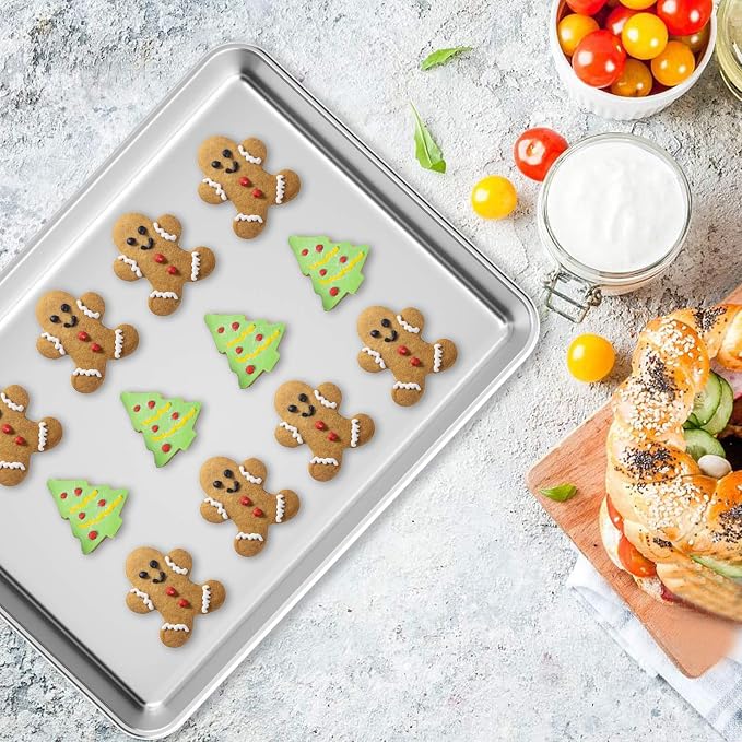 Baking Sheet with Rack Set, Wildone Stainless Steel Cookie Sheet Baking Pan - Image 7
