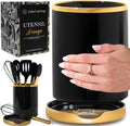 STYLED SETTINGS Black and Gold Utensil Holder by STYLEDSETTINGS