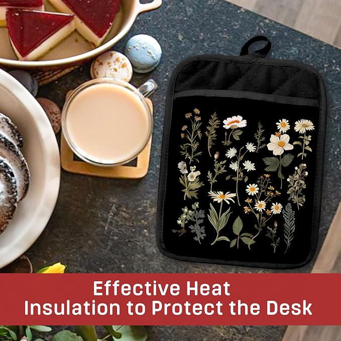 Dark Floral Botanical Pot Holders - Image 4
