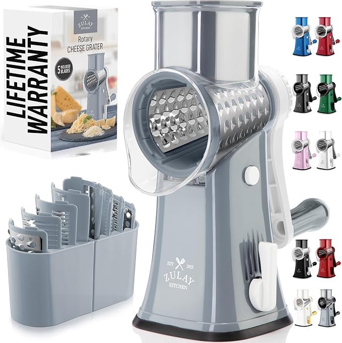 Zulay Kitchen Rotary Cheese Grater 5 Blade Cheese Shredder by ZulayKitchen