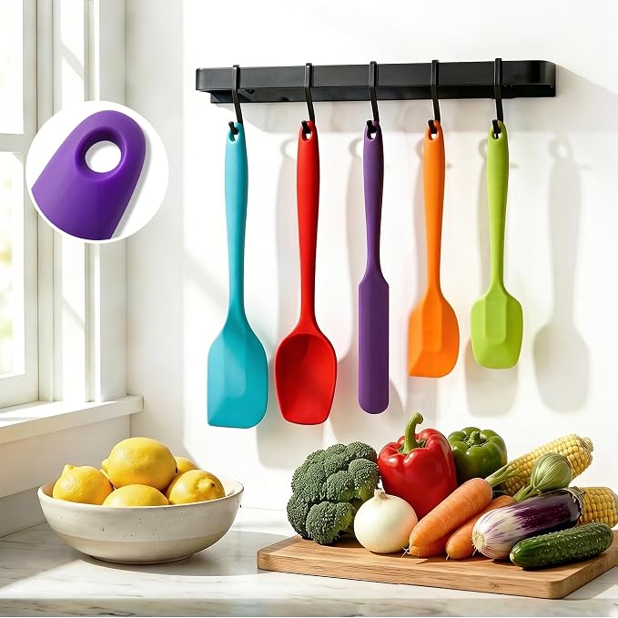 5 Pieces Silicone Spatula Set BPA Free Non Stick Rubber Spatula Heat Resistant - Image 6
