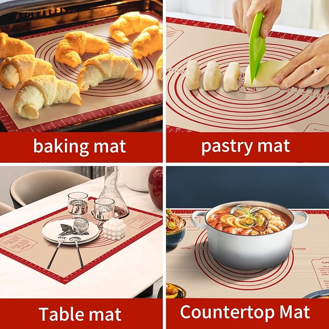 Silicone Baking Mat, Reusable Non-Stick Pastry Mat - Image 6