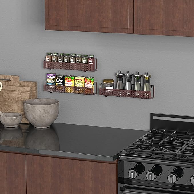 Simple Houseware Wall Mounted Spice Rack Shelves Organizer - Image 2