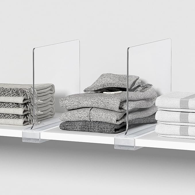 6 PCS Shelf Dividers for Closet Organization Acrylic Clear Closet Shelf Divider - Image 5