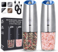 UNNEES Rechargeable Electric Salt and Pepper Grinder set of 2, gravity electric by UNNEES