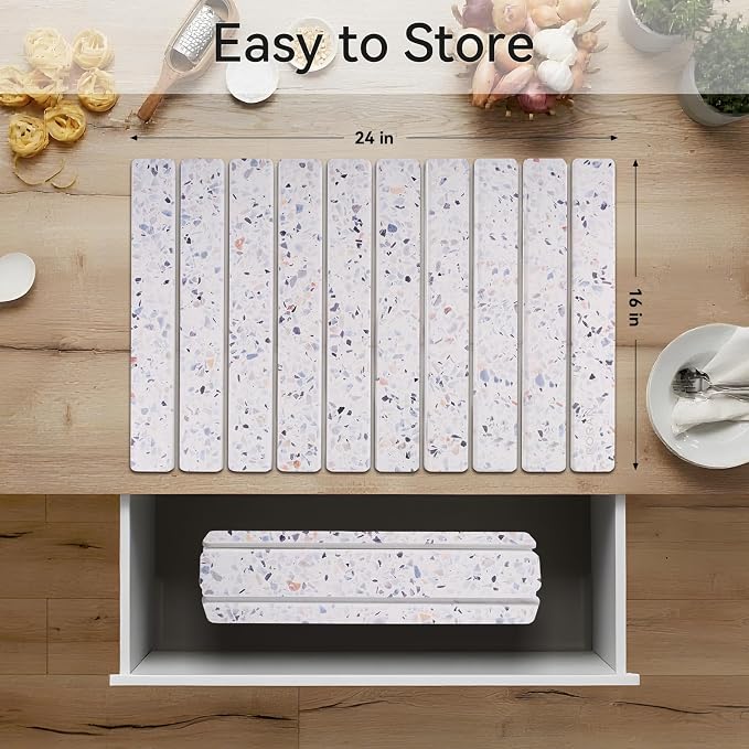 Stone Drying Mat for Kitchen Counter, 24 x 16 inches, Fast Drying Collapsible - Image 4