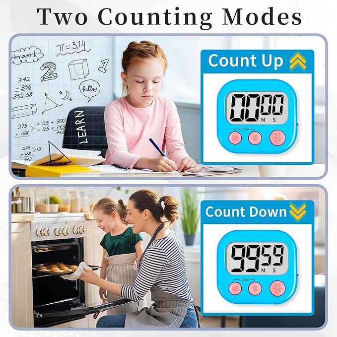 ZILLEEN 12 Pack Kitchen Timers for Cooking Digital Classroom Timers for Kids - Image 4