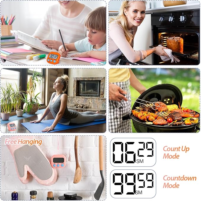 Weewooday 24 Pcs Digital Kitchen Timer Magnetic Timer Bulk On/Off Switch Minute - Image 6