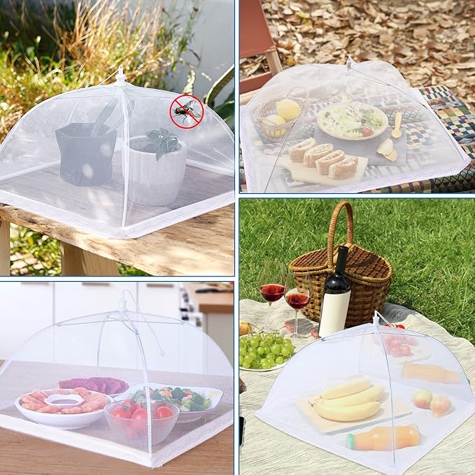 JULBEAR 4 Pcs Mesh Food Cover Tent Large and Tall Umbrella Food Screen Covers - Image 5