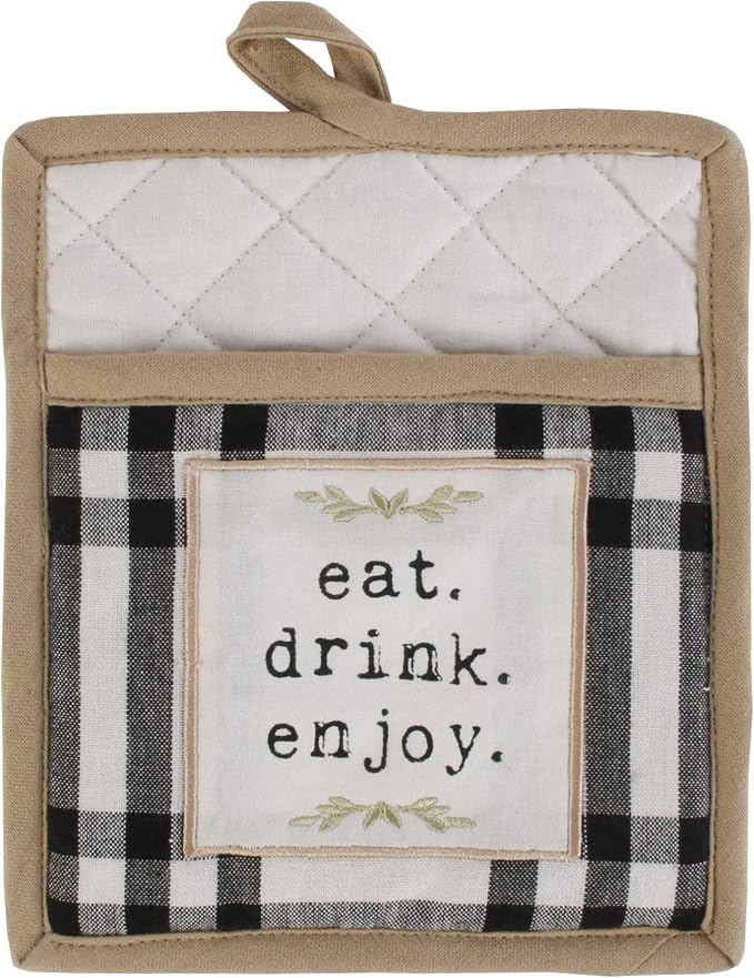 DII Home Sweet Farmhouse Kitchen Collection, Potholder/Oven Mitt/Dishtowel Set - Image 4
