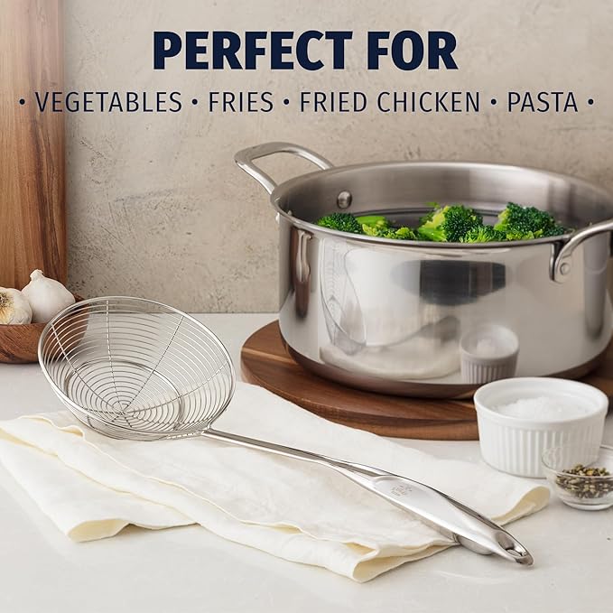 Zulay Kitchen Premium Stainless Steel Skimmer Strainer Ladle - Image 2