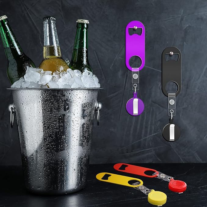 Honoson 8 Pieces Retractable Flat Bottle Opener Bartender Beer Opener - Image 5