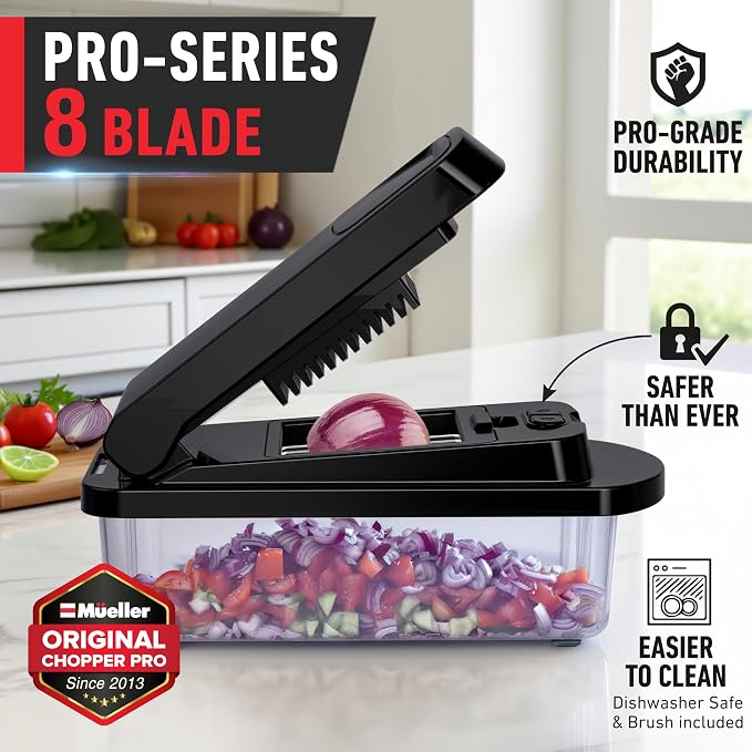 Mueller Pro-Series 10-in-1, 8 Blade Vegetable Chopper, Mandoline Slicer - Image 2