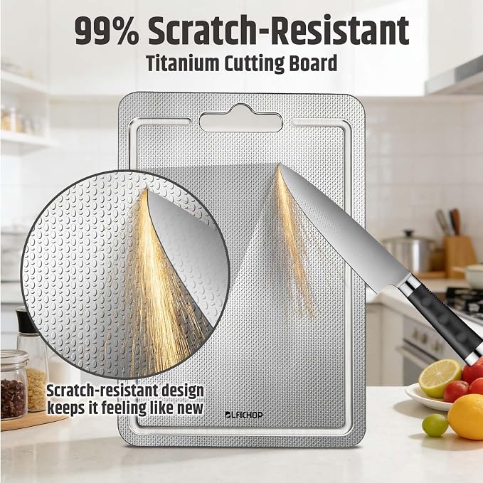 3-Piece Titanium Cutting Board for Kitchen, Double-Sided Scratch-Resistant - Image 2