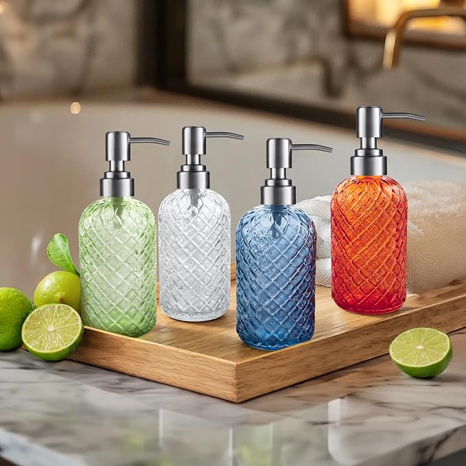 14 Oz Refillable Glass Soap Dispenser - Image 6