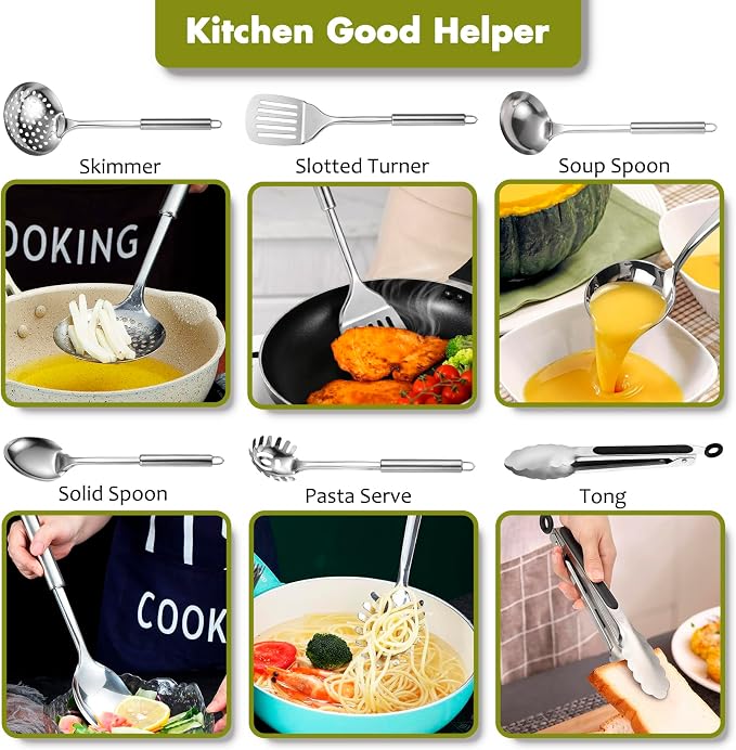 Stainless Steel Kitchen Utensils Set - Image 8