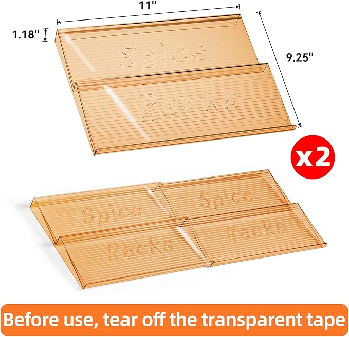 MUDEELA Clear Spice Drawer Organizer, 2 Tier - Image 4