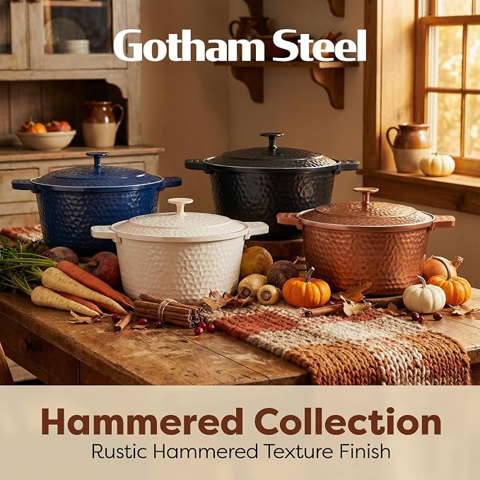 Gotham Steel Hammered 5 Qt Lightweight Dutch Oven Pot - Image 8