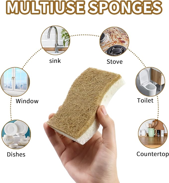 Natural Kitchen Sponges, Biodegradable & Compostable | Non-Scratch Cellulose - Image 7