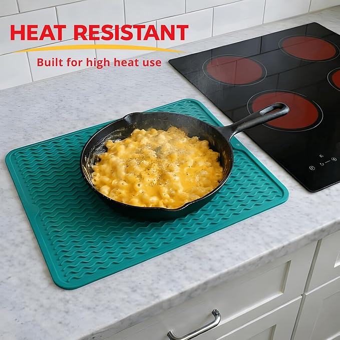 Silicone Drying Mat 16 × 12 – Teal Green Non-Slip Sink Mat - Image 4