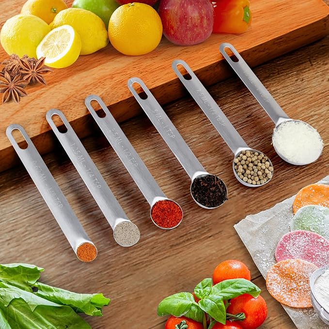 Upgrade Stainless Steel Measuring Spoons Set, Small Tablespoon, Set 6 - Image 7
