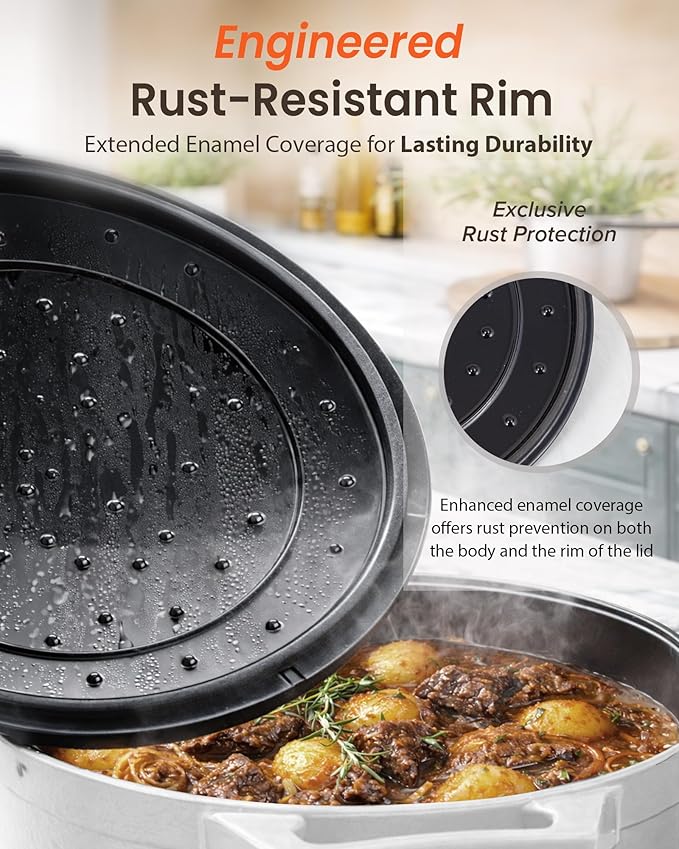 Nuwave 6QT Healthy Enameled Cast Iron Dutch Oven Pot - Image 4