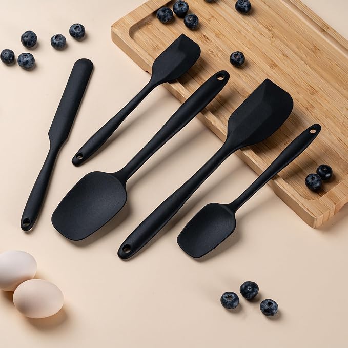 Silicone Spatula Set, 5 Piece Food Grade Rubber Spatulas - Image 7