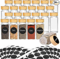 24Pcs Spice Jars with Label, 4oz Empty Square Seasoning Containers, Spice Jars by DIDITIME