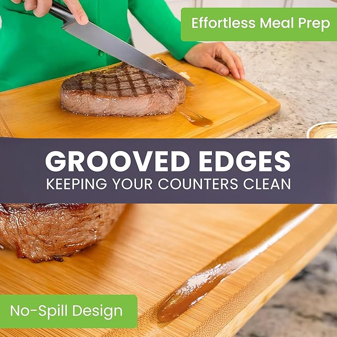 Glue-Free Surface™ 2XL Extra Large Bamboo Cutting Board Set of 4 – Small - Image 6