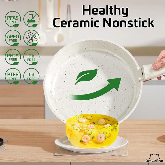 26 Pcs Pots and Pans Set Non Stick, Ceramic Cookware Set Non Toxic - Image 3