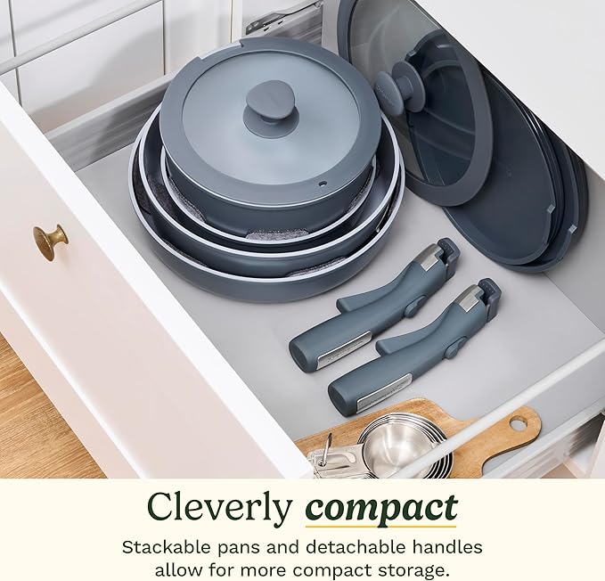 Cuisinart 13-Pc, ClickSmart Nonstick Detachable Handle Ceramic Cookware - Image 5