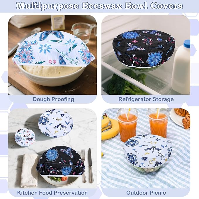 5-Size Reusable Beeswax Bowl Covers - Image 5