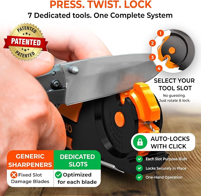 Orange Ninja 7-in-1 Garden Tool & Knife Sharpener – Sharpens Axe, Pruner & - Image 7
