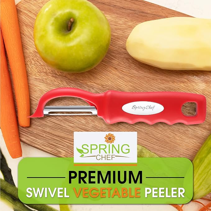 Spring Chef Premium Swivel Vegetable Peeler, Soft Grip Handle and Ultra Sharp - Image 7