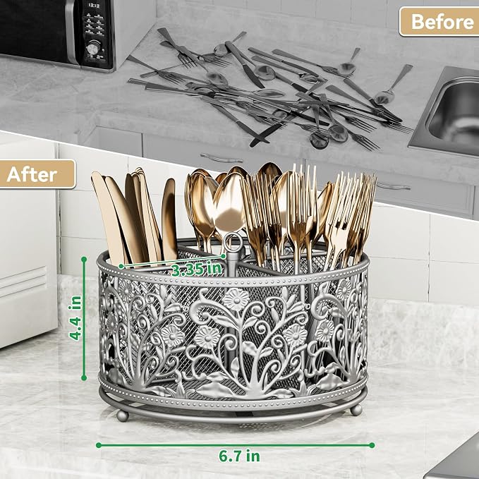YIUKEA 360° Rotating Utensil Caddy - Image 6