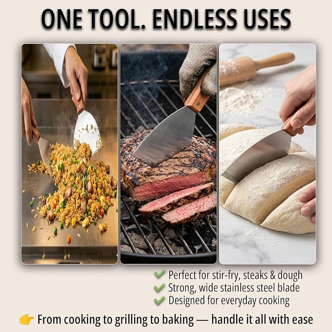 Griddle Scraper, Heavy Duty Stainless Steel Grill Scraper - Image 4