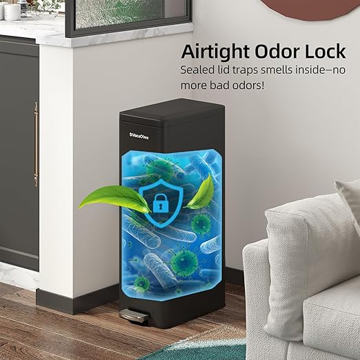 Soft-Close Trash Can with lid，8 Gallon/30L Anti-Fingerprint Stainless Steel - Image 3