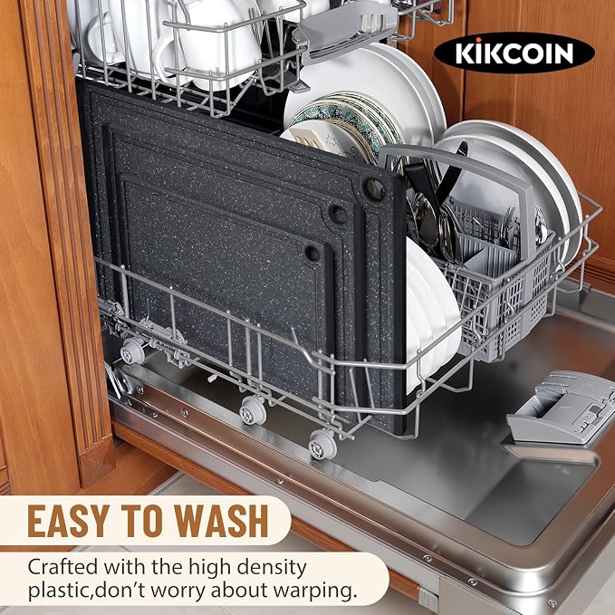 Plastic Cutting Boards for Kitchen, 3-Piece Large Cutting Board Set Dishwasher - Image 6