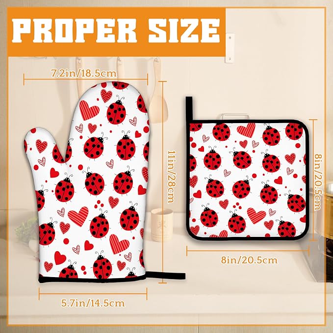 Cute Ladybug Oven Mitts and Pot Holders - Image 2