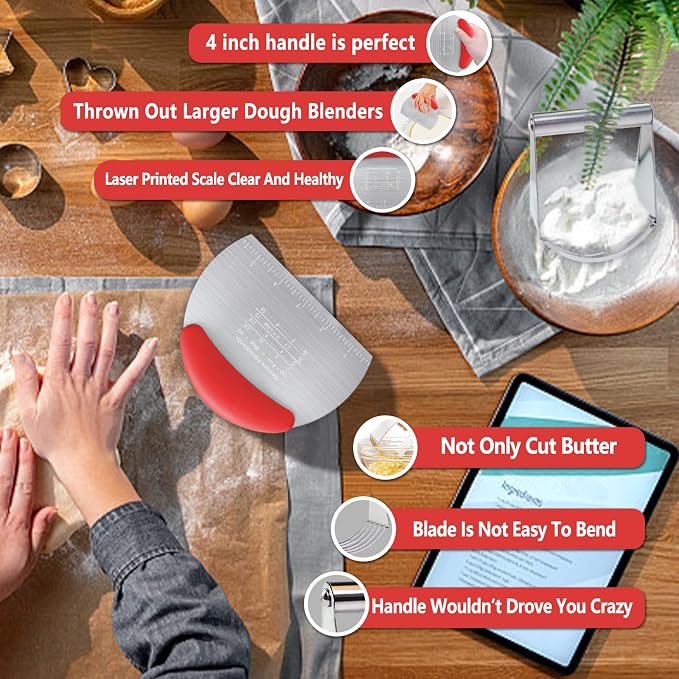 Pastry Cutter Dough Scraper Dough Cutter Scraper Tool Kitchen Pastry Blender - Image 4