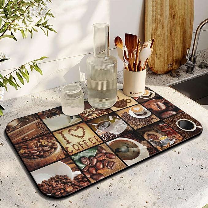 Fun Coffee Mat 19inx12in, Coffee Bar Mat - Image 4