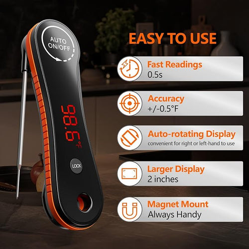 0.5s Instant Read Digital Meat Thermometer, Paysean ±0.5℉ - Image 2
