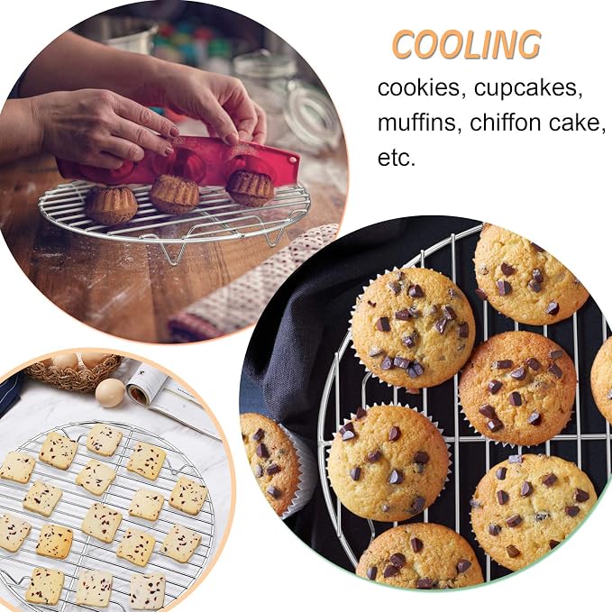 P&P CHEF Round Cooking Rack, Fits Air Fryer/Stockpot/Pressure Cooker/Round Cake - Image 4