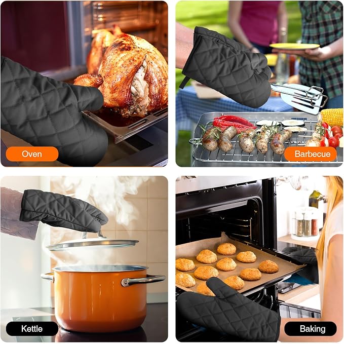 Silicone Oven Mitts, Heat Resistant 2PCS Oven Mitts - Image 6