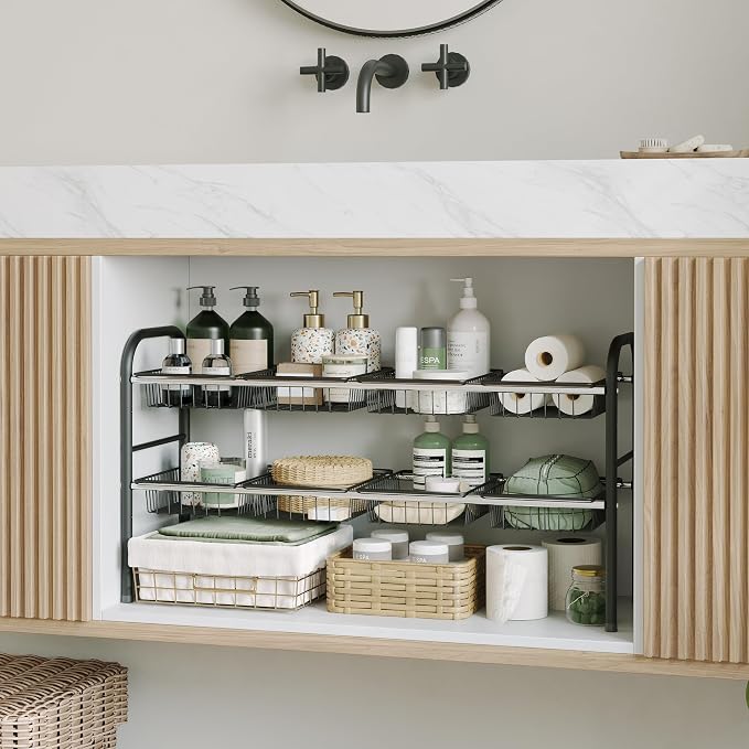 NETEL Under Sink Organizers and Storage, 2 Tier Expandable Under Cabinet - Image 6