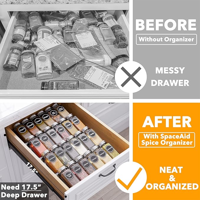 SpaceAid Spice Drawer Organizer - Image 2