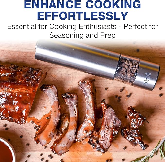 Eparé Salt or Pepper Grinder Mill Electric – Battery Operated Stainless Steel - Image 5