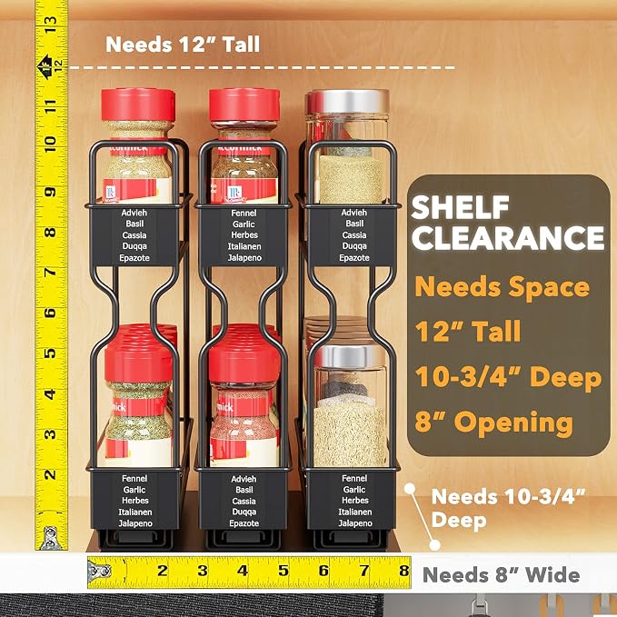 SpaceAid Pull Out Spice Rack Organizer, Heavy Duty Slide Out Seasoning Kitchen - Image 3