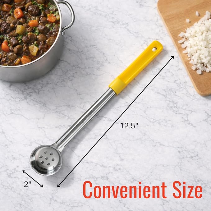 1 Ounce Slotted Stainless Steel Portion Control Ladle Spoon - Image 6