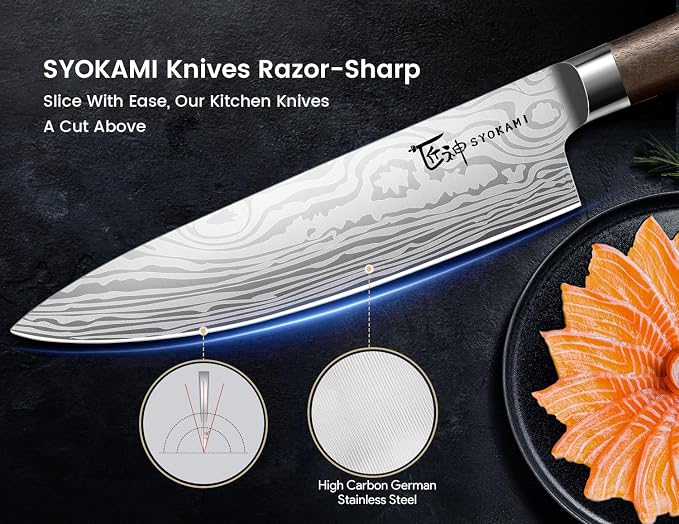 SYOKAMI 2026 Upgrade Knife Set 14 Piece Japanese Style Kitchen Knife Set - Image 5